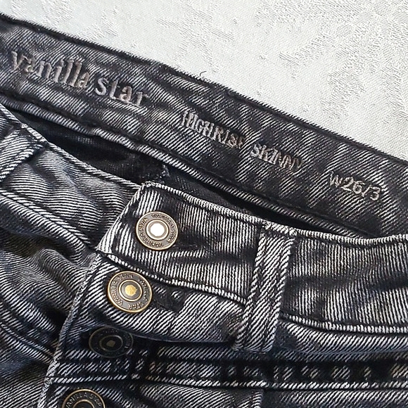 Vanilla Star Highrise Skinny Black Stone Wash Jeans Junior's Waist 26 / Size 3 - Picture 11 of 12